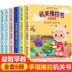 全6册宝宝手指推拉书机关书婴儿早教绘本童书-小羊