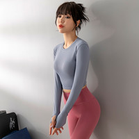 卡瓦杰 Kava Gie运动瑜伽上衣女外套长袖健身房跑步套装速干训练服夏季