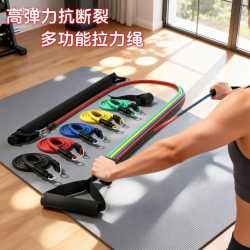 梅斯特科克 拉力绳健身男弹力带弹力绳家用阻力带拉力器练背力量胸肌训练器材