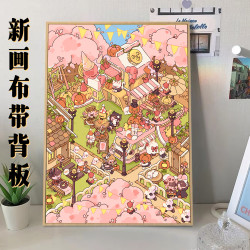 八代背板 治愈系可爱DIY数字油画丙烯手工减压装饰画