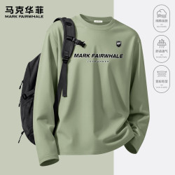 马克华菲 26春秋新款圆领重磅纯棉长袖打底衫