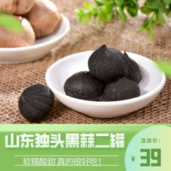 suanxiaolong/蒜小龙独头黑蒜120天自然发酵黑蒜头150g*2罐