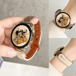 新款双钉扣专用真皮表带适用华为GT5GT4gt3gt2watch43pro休闲女款