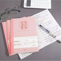 四小库 多功能软面抄笔记本粉色网格本红色草稿本笔记本32开本子四小库旗