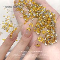 新款美甲平底钻小号金黄色麦芽钻平底钻超闪美甲钻指甲配饰指甲钻