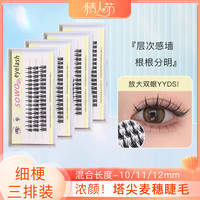 塔尖麦穗假睫毛自然仿真根根分明单簇嫁接分段新手