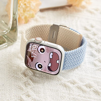 撞色编织表带适用iWatch苹果S11/10/9/8/7/2/6表链SE45/Ultra49mm