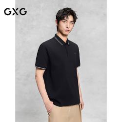 GXG 黑色翻领短袖POLO衫 L
