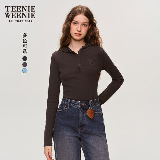TEENIE WEENIE 水洗连帽卫衣 煤灰色 M(165) 女士T恤