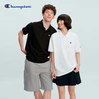 Champion 纯色翻领 POLO衫 黑色 M