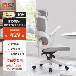 西昊 人体工学椅 弹弓骶枕  B100Se云白 无脚踏 弹弓骶枕