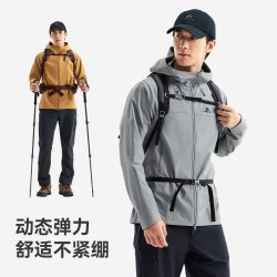拓路者 软壳衣CORDURA耐磨登山夹克男春秋户外徒步外套