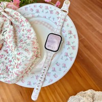 匠戴 适用苹果S11手表iwatch11表带applewatch10女款小蛮腰卡通印花S10硅胶运动s9新款春夏天8高级se3智能细款