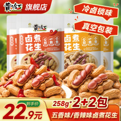 黄飞红 麻辣卤煮花生 香辣258g*2袋+五香258g*2袋