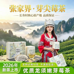 茗满江 张家界特级芽尖莓茶土家龙须藤茶办公室茶叶60g罐（送礼品袋）