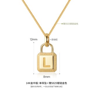 移动端：KKLUE 珠宝 探锁系列18K金项链锁头字母项链锁骨链