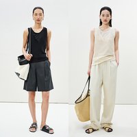 LESS 夏季假两件针织背心度假风遮副乳显瘦休闲无袖吊带2P4320160