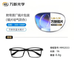 万新 1.60防蓝光镜片+商务时尚镜架任选（附赠原厂镜片包装）