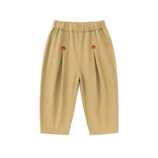 嘟嘟家 100%棉 黄卡其 100cm 儿童长裤