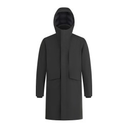 霞湖世家 拒水90白鹅绒长款连帽羽绒服