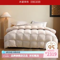 水星家纺 鹅绒被A类95%白鹅绒四季被芯锁温春秋羽绒被子 吉光飞羽抗菌白鹅绒四季被220×240cm