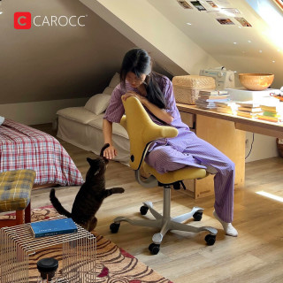 CAROCC 牛皮软包HA护腰电脑椅G骑马椅子人体工程学学习转椅办公椅