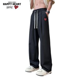 CHARLES JANG'S HAPPY HEART 纯色冰丝速干裤子男夏季薄款cleanfit宽松直筒休闲长裤