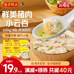 湾仔码头 鲜美猪肉小云吞600g*4包