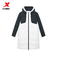 特步 中长款羽绒服男2025年冬季新款运动保暖防风外套975429640127
