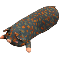 物枕居 三层纱花布 绿色提花趴趴猪 145cm*25cm 长条抱枕