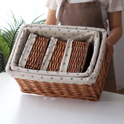 宜然家居 桌面收纳盒 小号 棕磨光小兰菊 柳编 适用卧室客厅