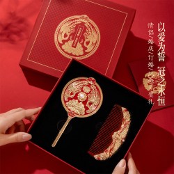 和玺 故宫文创凤冠霞帔手柄镜便携手持化妆镜