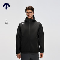 迪桑特 TRAINING系列男士防泼水抓绒保暖梭织外套夹克新品 BK-黑色 S (165/88A)