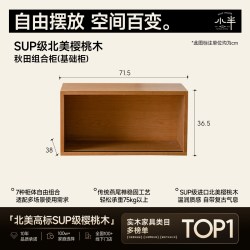 小半 家具单个书柜实木自由组合柜客厅电视柜中古风樱桃木储物边柜