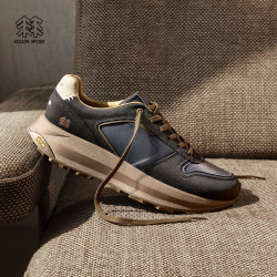 KOLON SPORT RETRO RUNNER跑步鞋 男女同款耐磨V底户外休闲鞋 LUFC5WT415-BK 黑 42 （265mm） 42