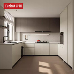 金牌厨柜 整体厨房厨柜定制现代家用橱柜一体式石英石台面灶台柜子