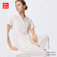 优衣库 AIRism棉混纺睡衣/短袖/七分裤女装起居服