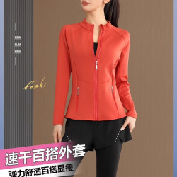 雪琅风 大码瑜伽立领外套女春秋胖mm跑步宽松显瘦运动服速干上衣开衫