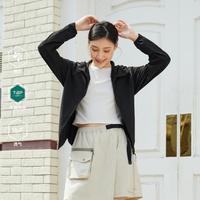 探路者 春秋连帽功能外套登山女户外跑步外套速干上衣