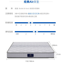 德国朗乐福 席梦思天然乳胶独立弹簧床垫卧室软硬两用护脊床  经典2m*2.2m