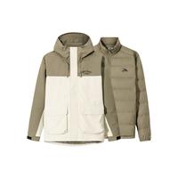 限尺码：安踏 羽绒内胆三合一防泼水外套时尚潮流梭织防风宽松两件套上衣男