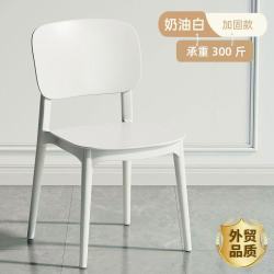 加厚塑料餐椅现代简约靠背凳子家用餐桌椅久坐舒服小椅子奶油软包