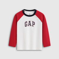Gap 893446 纯棉logo印花插肩袖长袖T恤 幼童
