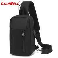 coolbell COOL BELL斜挎男生时尚胸包商务单肩包小包户外轻便运动斜跨包 CB-7203黑色