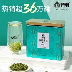 芳羽 安吉白茶特级2023新茶绿茶明前茶四钻茶叶罐装125g
