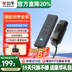 公牛 放电枪转换头+10A防雷排插-5米