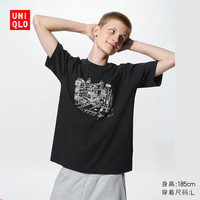 优衣库 Jason Polan UT/短袖T恤男装女装489153 09 黑色