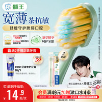 狮王 细齿洁系列 宽薄茶抗敏软毛牙刷 2支