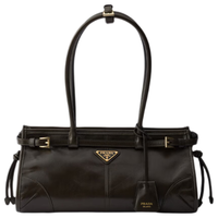 PRADA 普拉达 Bonnie中号牛皮革手提包 森林绿