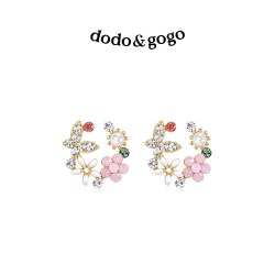 DODOGOGO 花朵耳钉 金色 D2204026